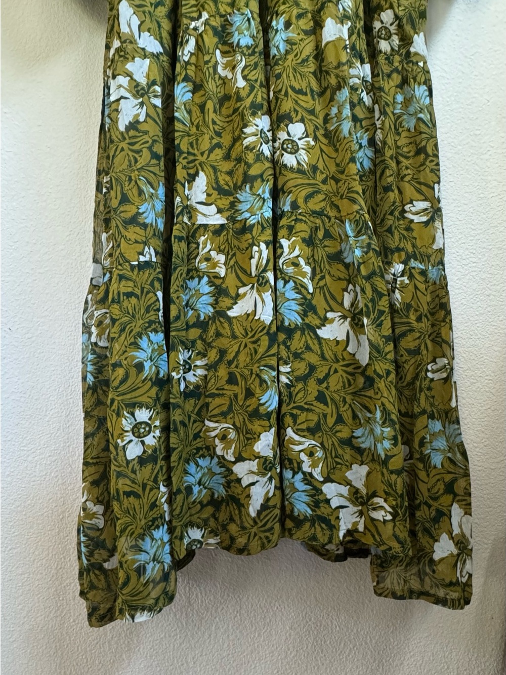 NWT Anthropologie Somerset Long Sleeve Mock Neck Chiffon Maxi Dress Green 2X - Picture 2 of 15